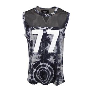Kill City Windward Mesh Black Tie-Dye Men's Sleeveless Tank Shirt NWT UNISEX XS